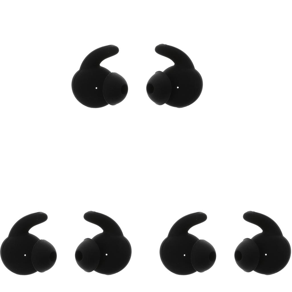 3 pair Silicone Replacement Ear Buds Tips - Black for Huawei Honor xSport AM61 Headset Noise Isolation Headphones Sport