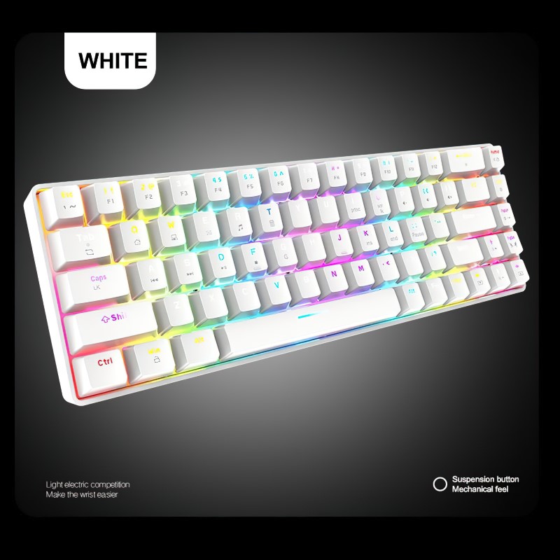 Bàn Phím Cơ Gaming Led RGB T8 White mini nhỏ gọn