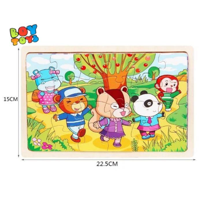 Đồ chơi giáo dục tranh ghép hình Puzzle 24 miếng ghép gỗ phát triển trí tuệ cho bé vừa học vừa chơi