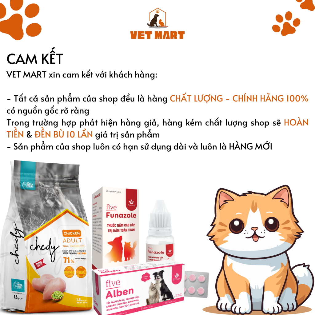 Hình ảnh Thuốc Hỗ Trợ Trị Nấm Da, Lông, Móng Và Toàn Thân Cho Thú Cưng Five flucan - Hộp 3 Vỉ X 10 Viên