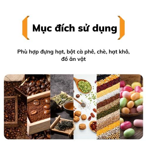 Túi giấy kraft có van 1 chiều túi 4 cạnh có zip gói hàng đựng thực phẩm bao bì đựng cà phê giúp tái dùng lần