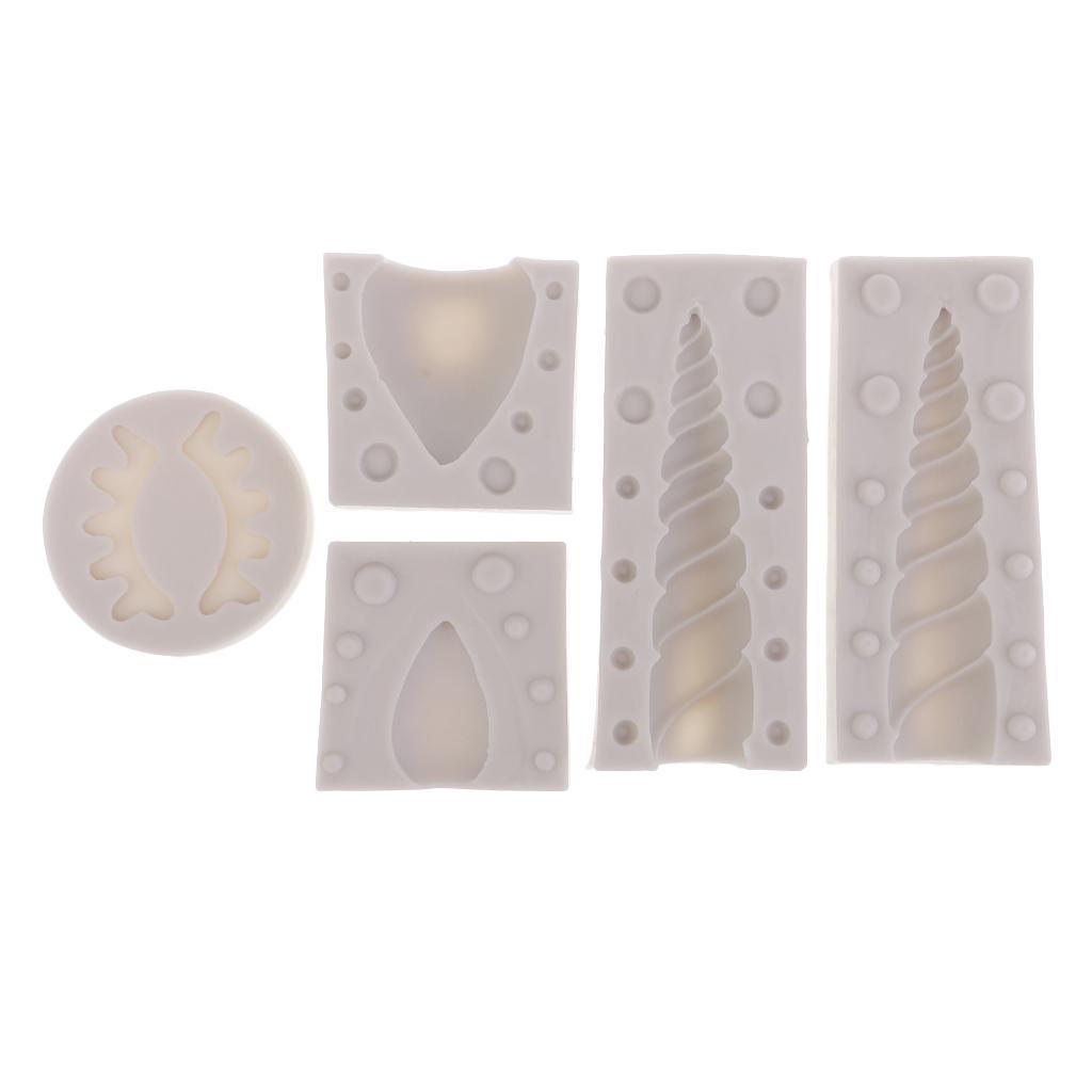 5 Pieces Horse Design Silicone DIY Fondant Cake Mold Sugarcraft Baking Mould Tools Cake Decorating Tool Mold
