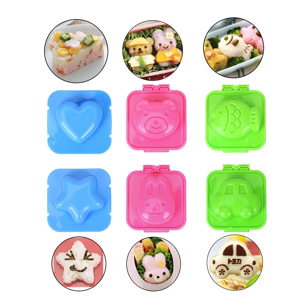 Bộ 8 Khuôn Làm Cơm, Ép Trứng Bento, Làm Bánh Tạo Hình Ngộ Nghĩnh Kích Thích Cho Bé Ăn-Chất Lượng An Toàn- Chính Hãng MINIIN