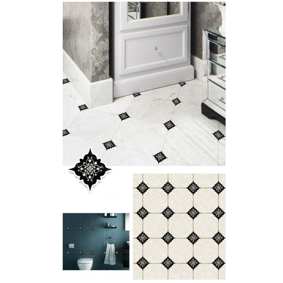 Decal gạch bông trang trí - Decal dán chân gạch bông cổ điển tinh tế