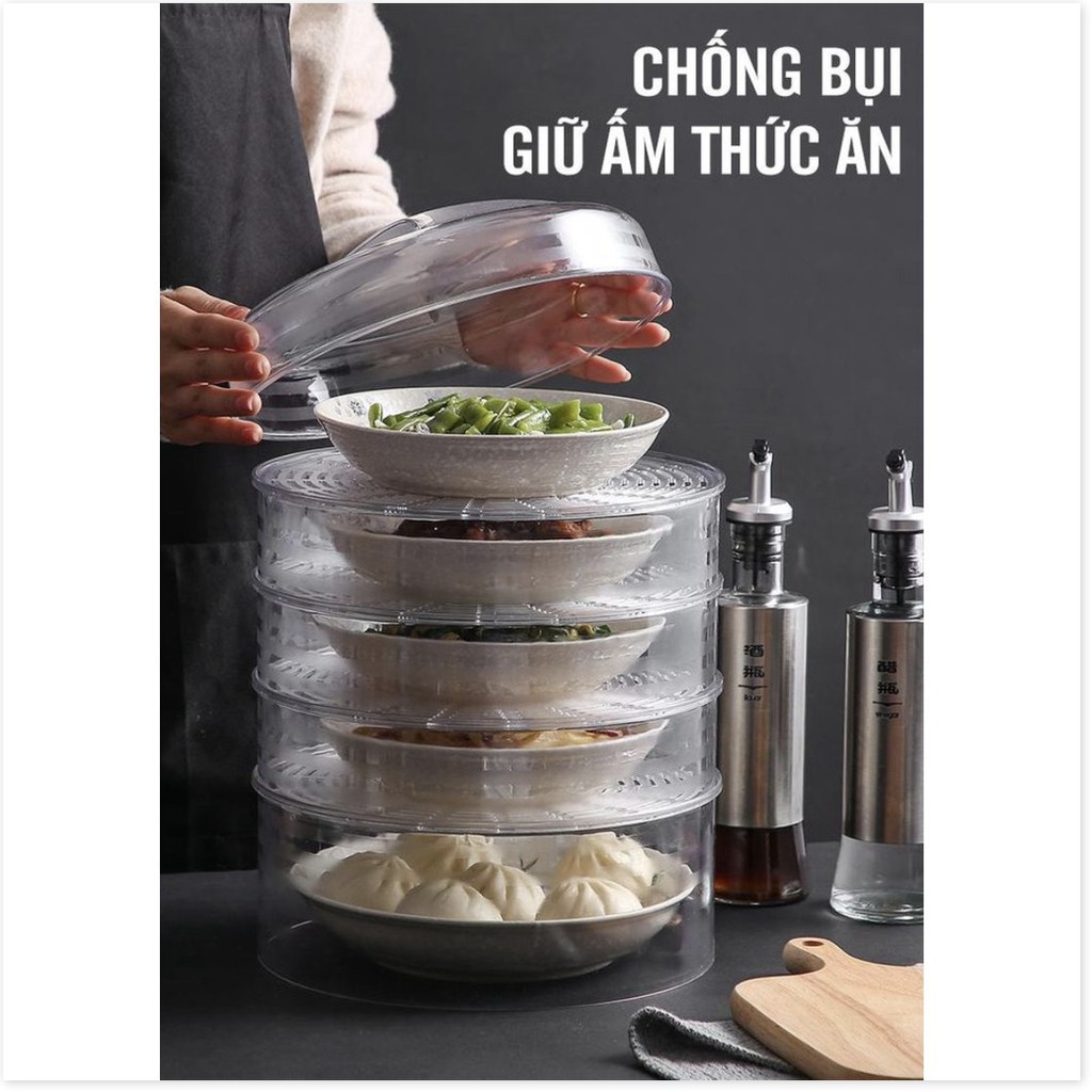 LỒNG BÀN 5 TẦNG GIỮ NHIỆT CHỐNG BỤI NHỎ GỌN, TIỆN LỢI