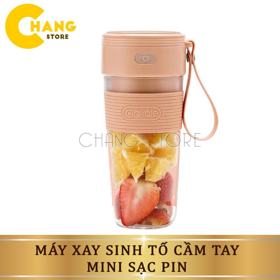 Máy xay sinh tố cầm tay mini dung tích 300ml hàng nhập khẩu sạc pin chất liệu nhựa ABS