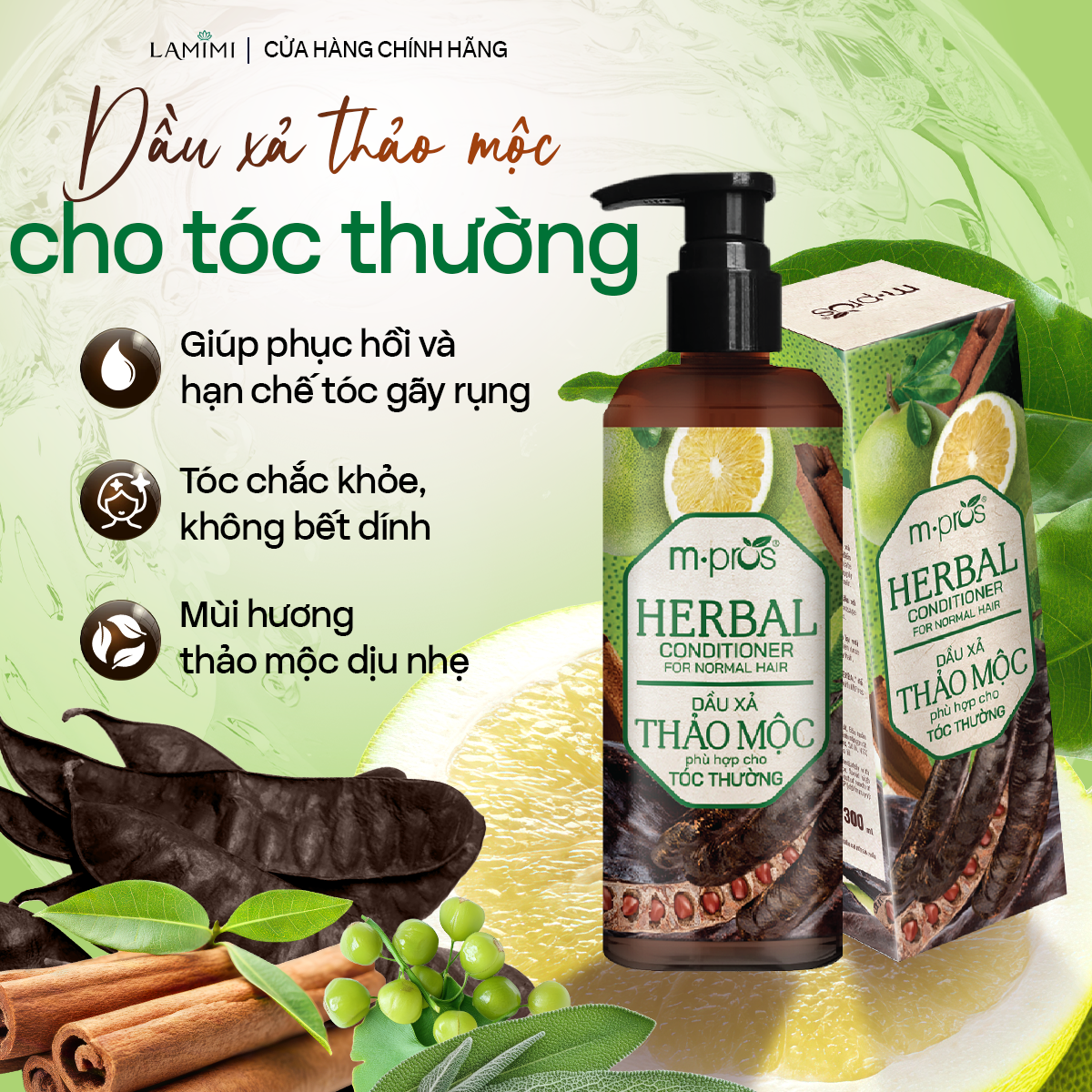 Dầu Xả Thảo Mộc M.pros 300ml Dành Riêng Từng Loại Tóc