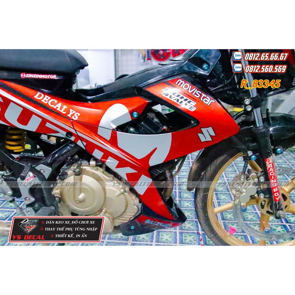 Tem rời xe Raider xăng cơ đỏ bạc