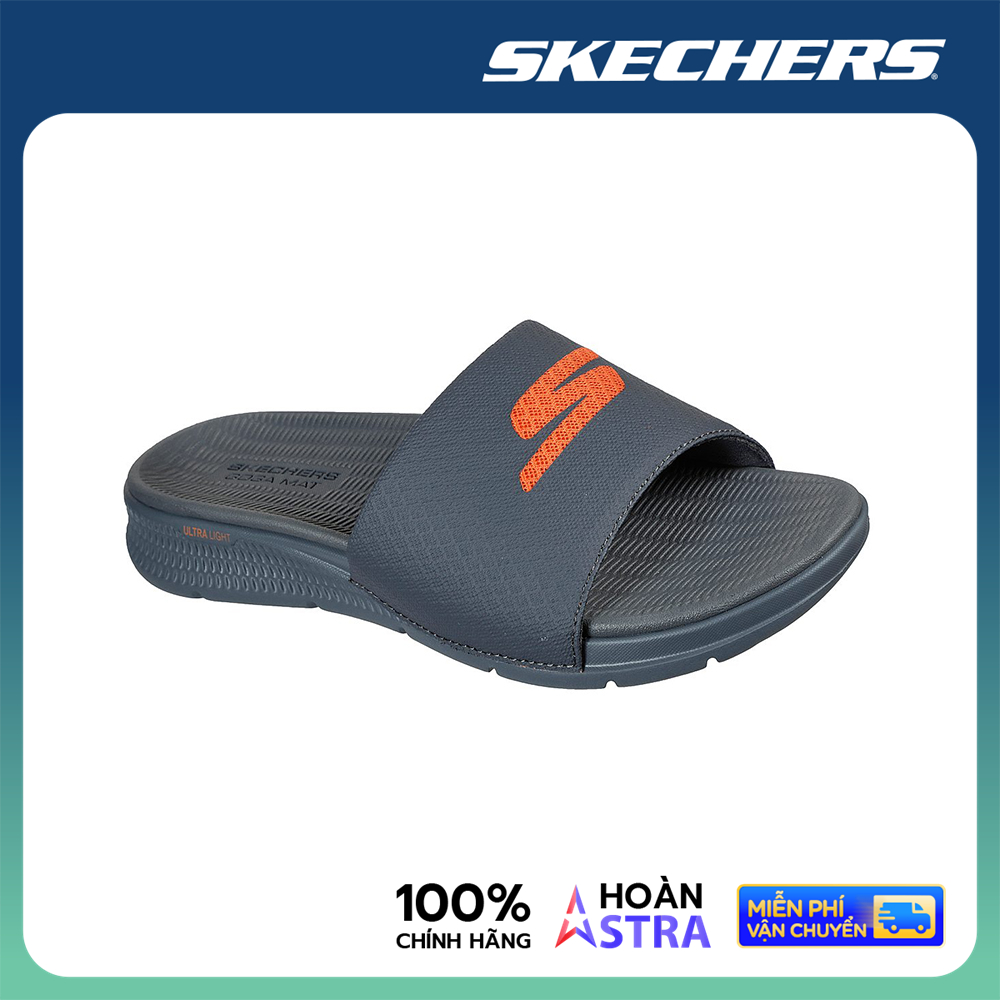 Skechers Nam Dép Quai Ngang Đi Bộ Giặt Máy Được On-The-GO GO Consistent 229032-CCOR Halo Air-Cooled Goga Mat, Ultra-Light, Machine Washable