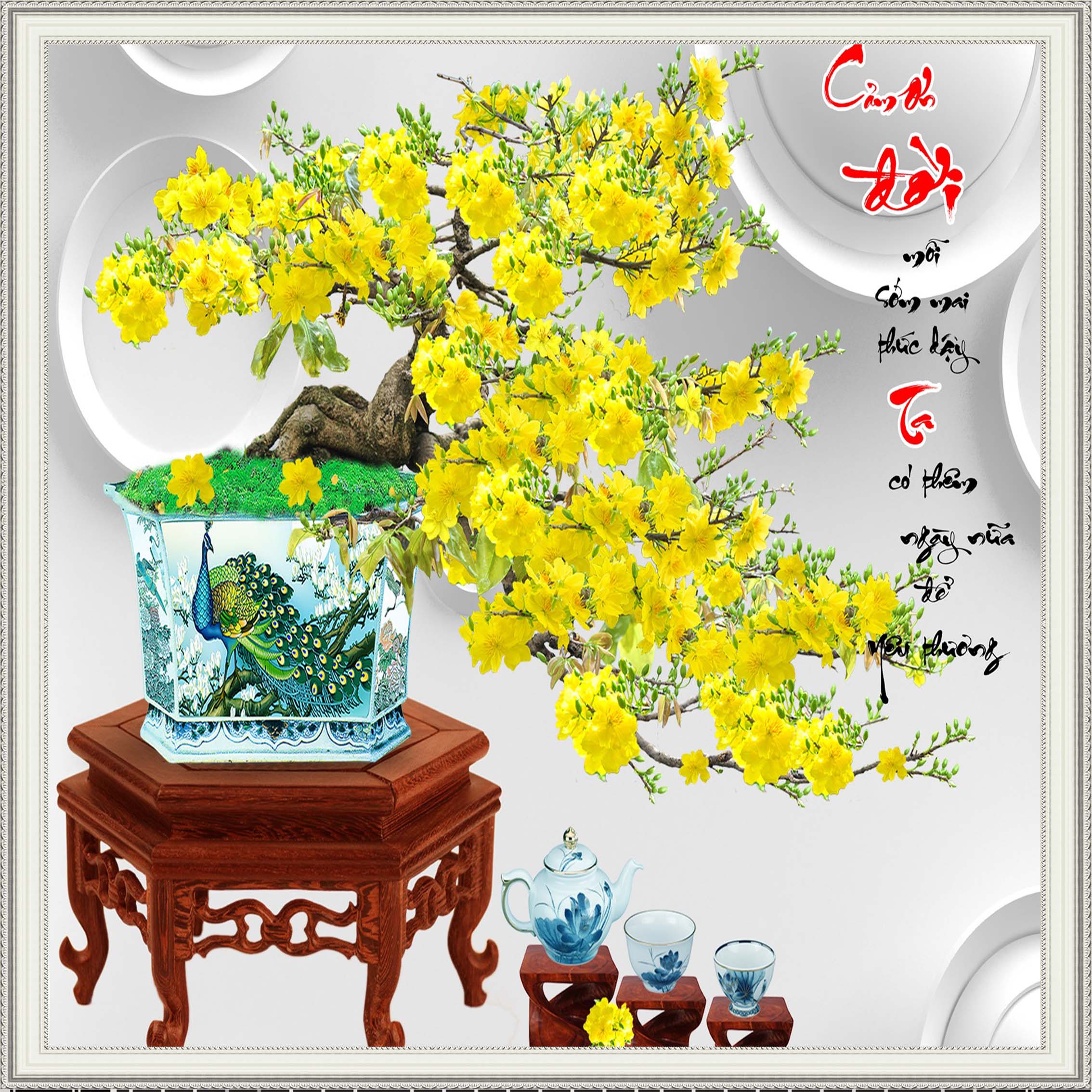 TRANH 3D KÍNH CƯỜNG LỰC SIÊU ĐẸP MAI TẾT