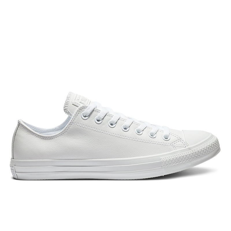 Giày Converse full trắng cổ thấp Chuck Taylor All Star Ox Leather 'White' 136823C