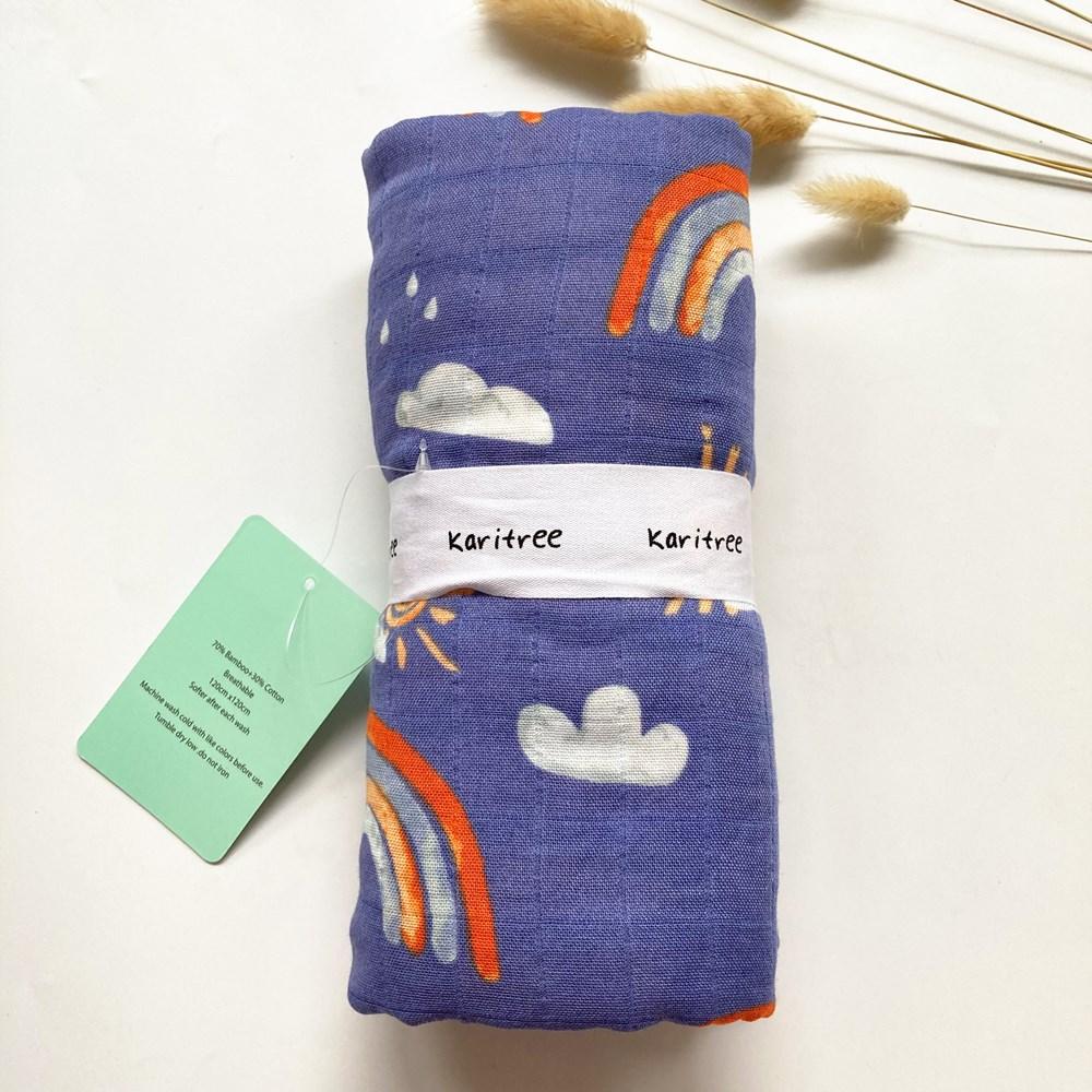 Cầu Vồng 47 * 47in Bé Đầm Bé Muslin Chăn Chất Lượng Tốt Hơn Aden Anais Cho Bé Đa Năng Cotton/tre Chăn Trẻ Sơ Sinh Bọc