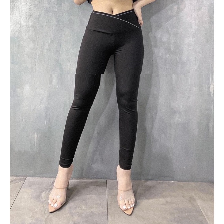 Quần Legging nữ THIẾT KẾ CẠP CHÉO giúp gen bụng, tạo eo thon chipxinhxk