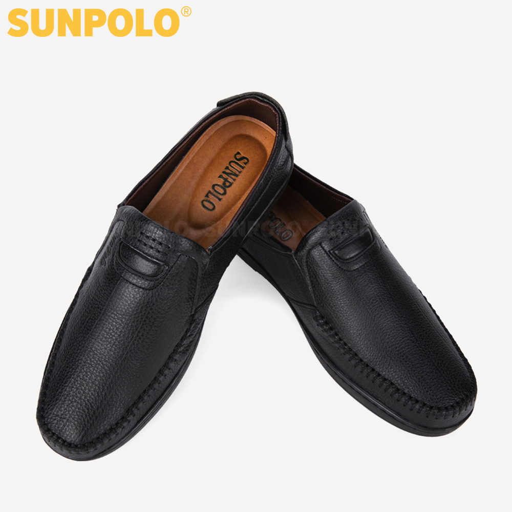 Giày Lười Nam Da Bò SUNPOLO SU4010 (Đen, Nâu