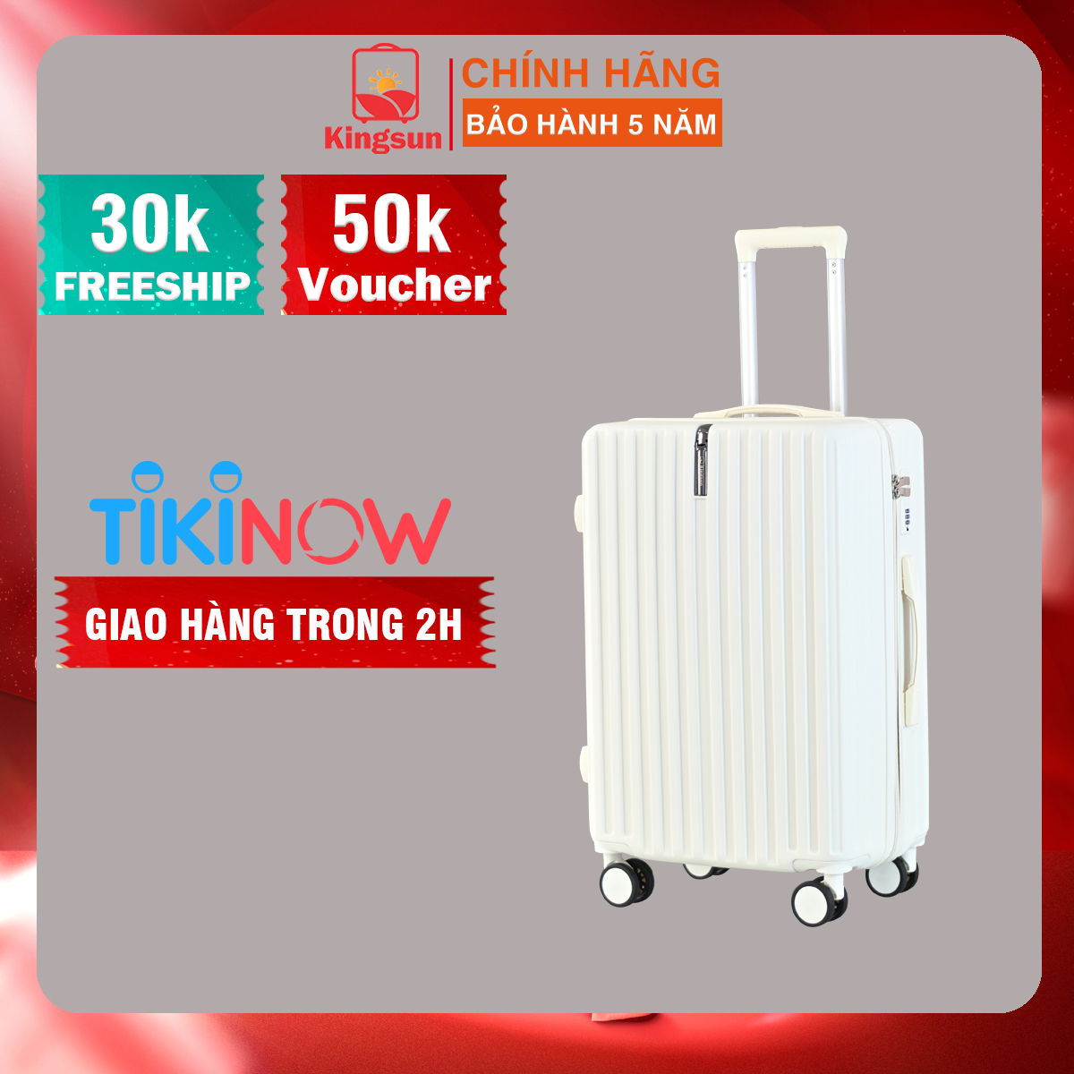 Vali Kéo Du Lịch Size 20 Ks - 219, Chính Hãng, Bảo Hành 5 Năm - Trắng Sữa