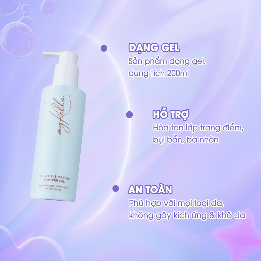 Gel Tẩy Trang myKella Làm Sạch Hoàn Hảo Lớp Trang Điểm, Dưỡng Da Khỏe Mạnh &amp; An Toàn Cho Mọi Loại Da