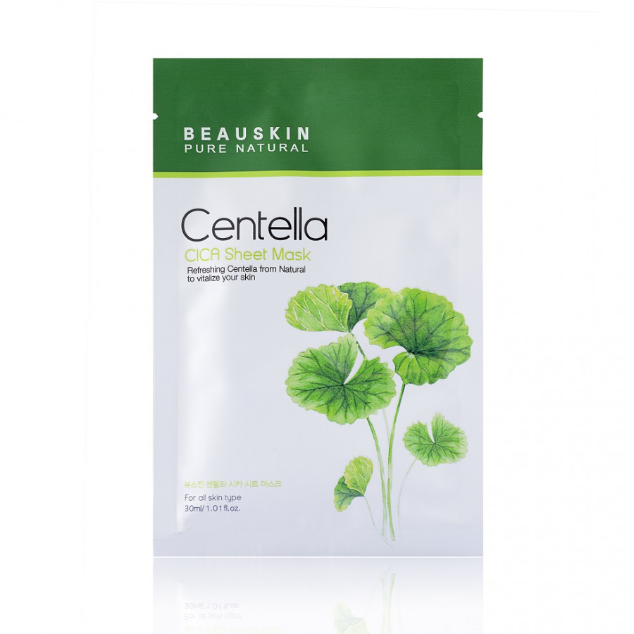 Mặt nạ dưỡng ẩm, làm trắng và mờ thâm sẹo Beauskin Cica Centella Sheet Mask 30ml - Hàn Quốc Chính Hãng
