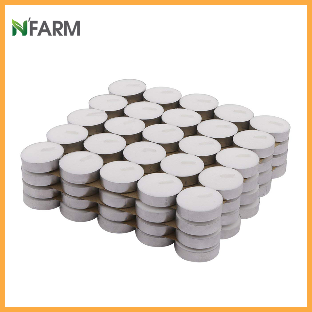Hộp 100 Viên Nến Tealight Sáp Cọ N'Farm An Toàn Sức Khỏe / Dùng kết hợp đèn xông và tinh dầu/ Khử mùi và đuổi côn trùng hiệu quả.
