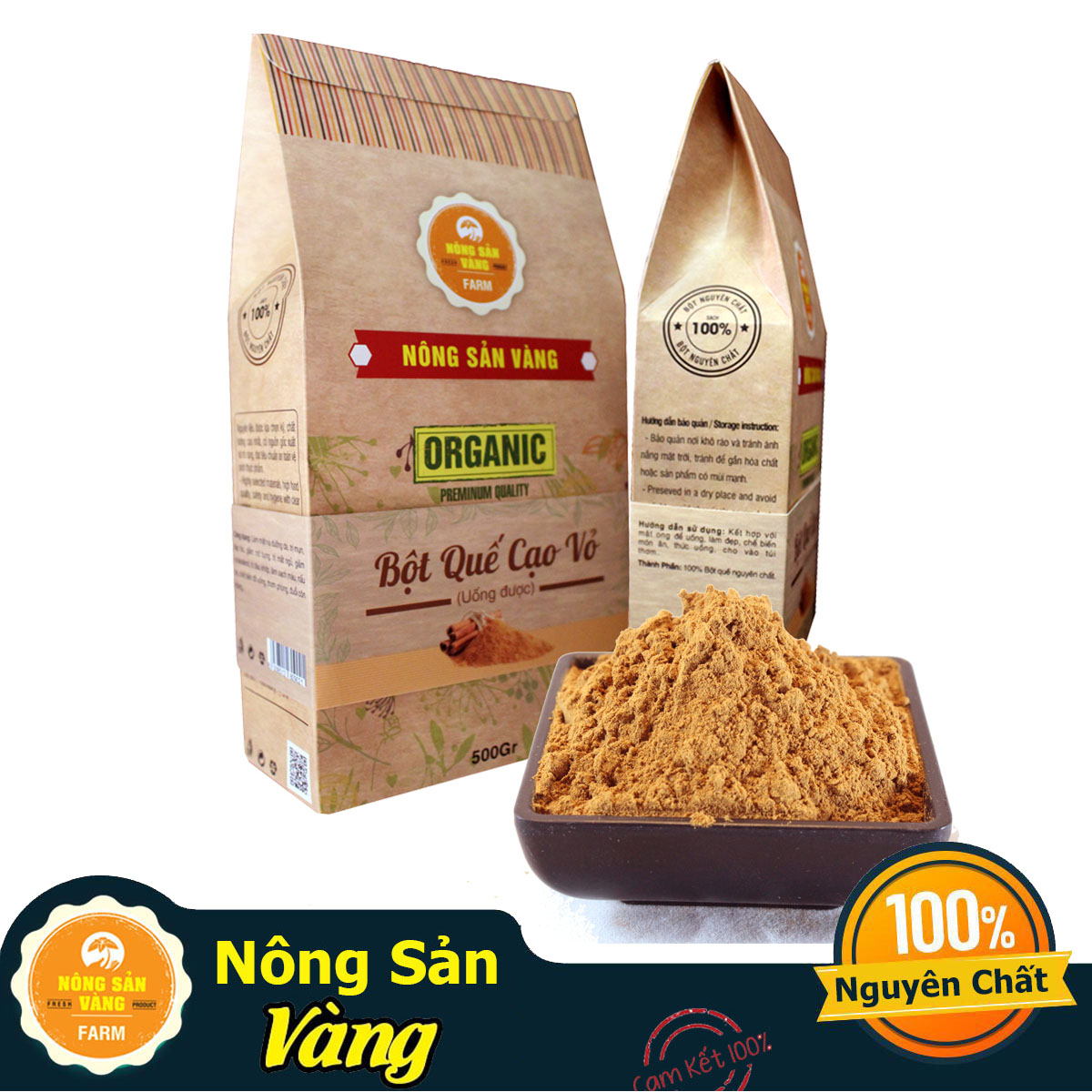 Bột Quế Nguyên Chất Cạo Vỏ (Uống) 500gr, làm bánh, nấu ăn, pha chế nước uống, giảm cân, giảm mỡ bụng