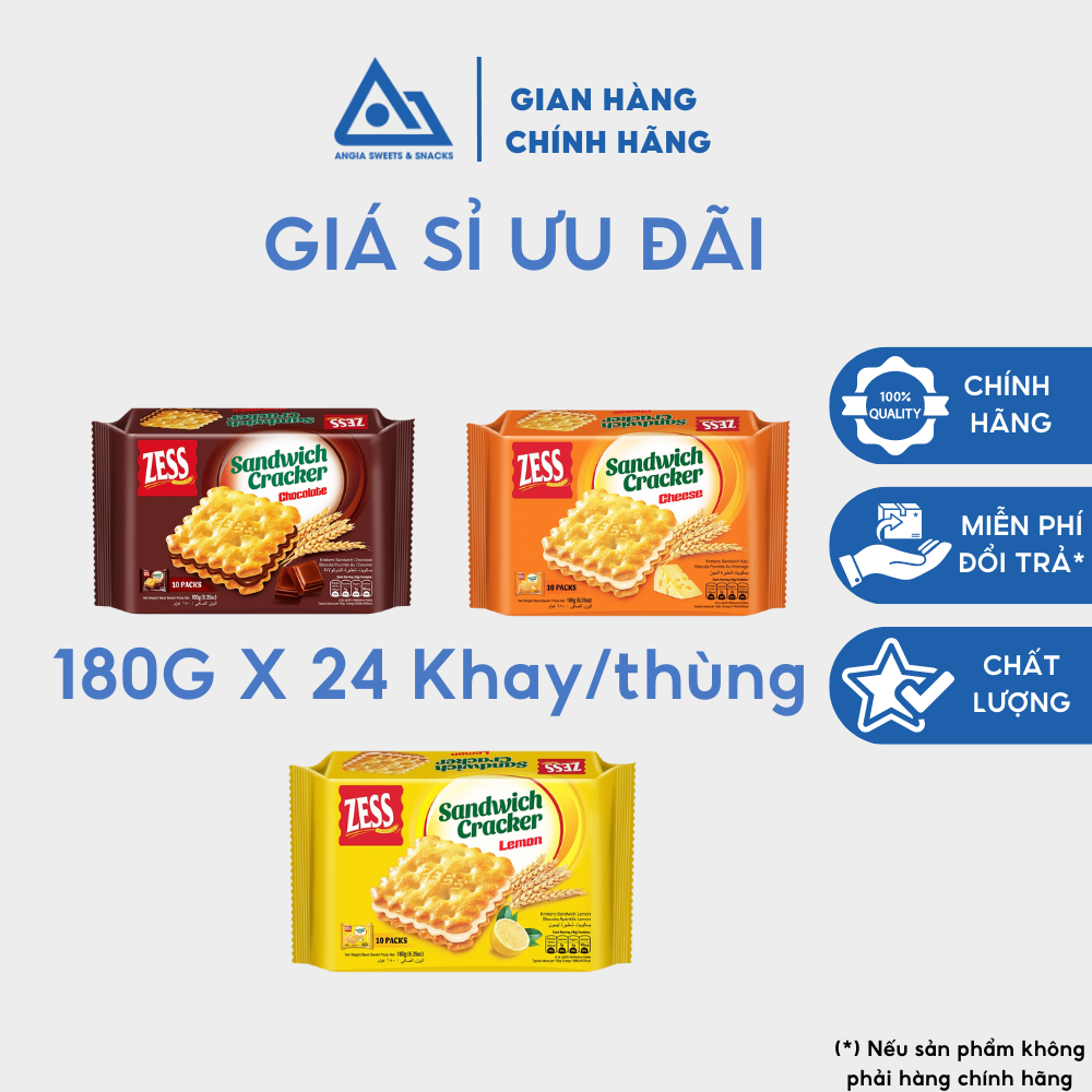 Bánh quy kem phô mai ăn vặt ZESS 180g An Gia Sweets & Snacks