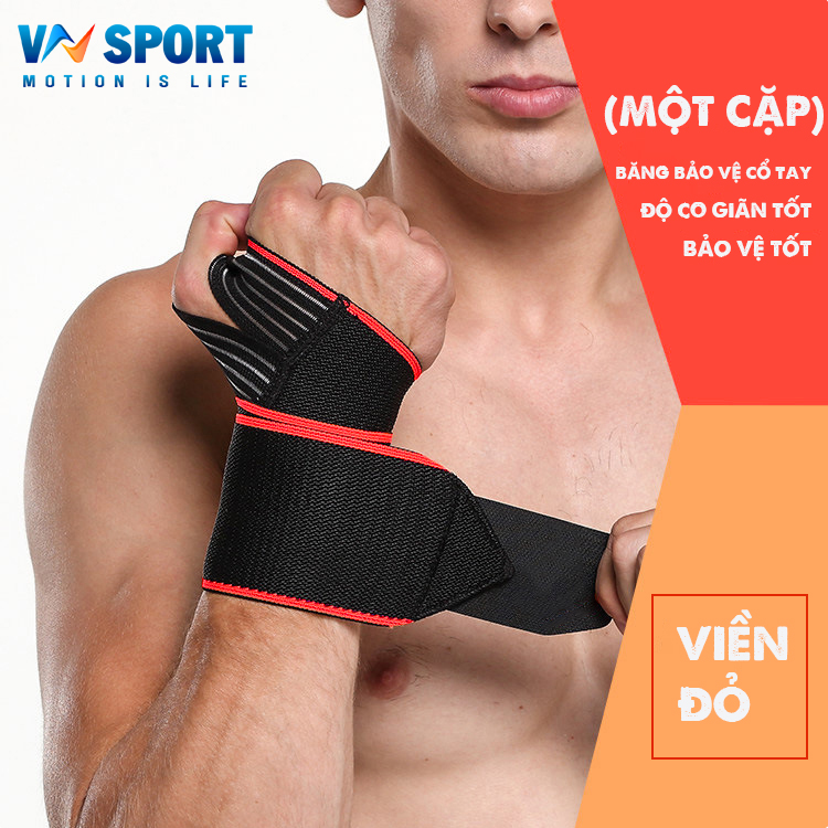 Băng Trợ Lực Cổ Tay VNSPORT - GF066 , Băng Cổ Tay Tập Gym Kết Hợp Các Bộ Môn Thể Thao Trên Cạn, Băng Cuốn Cổ Tay Cao Cấp VNSPORT Rất Êm - Có Độ Co Giãn Đàn Hồi Cao