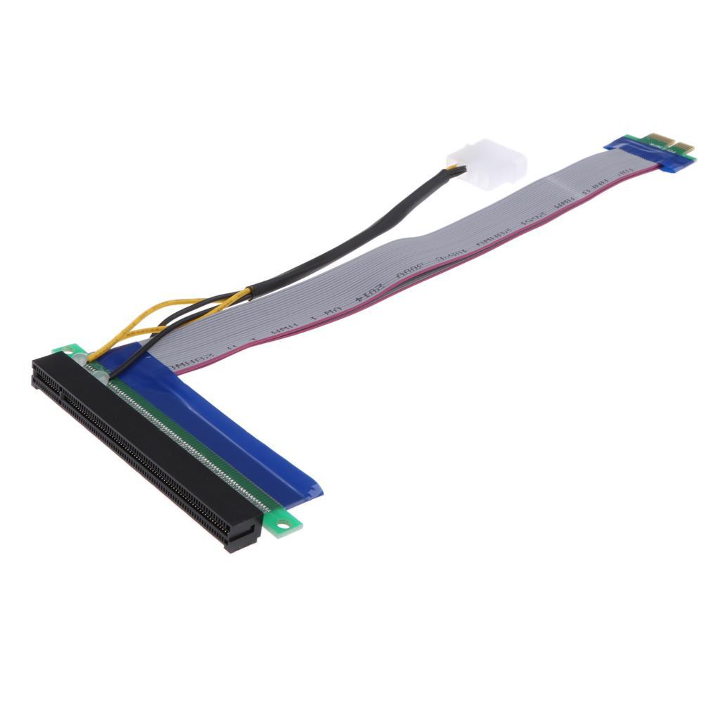 PCI-E Express 1x To 16x Riser Card Ribbon Cable Extender Power Cord 32cm