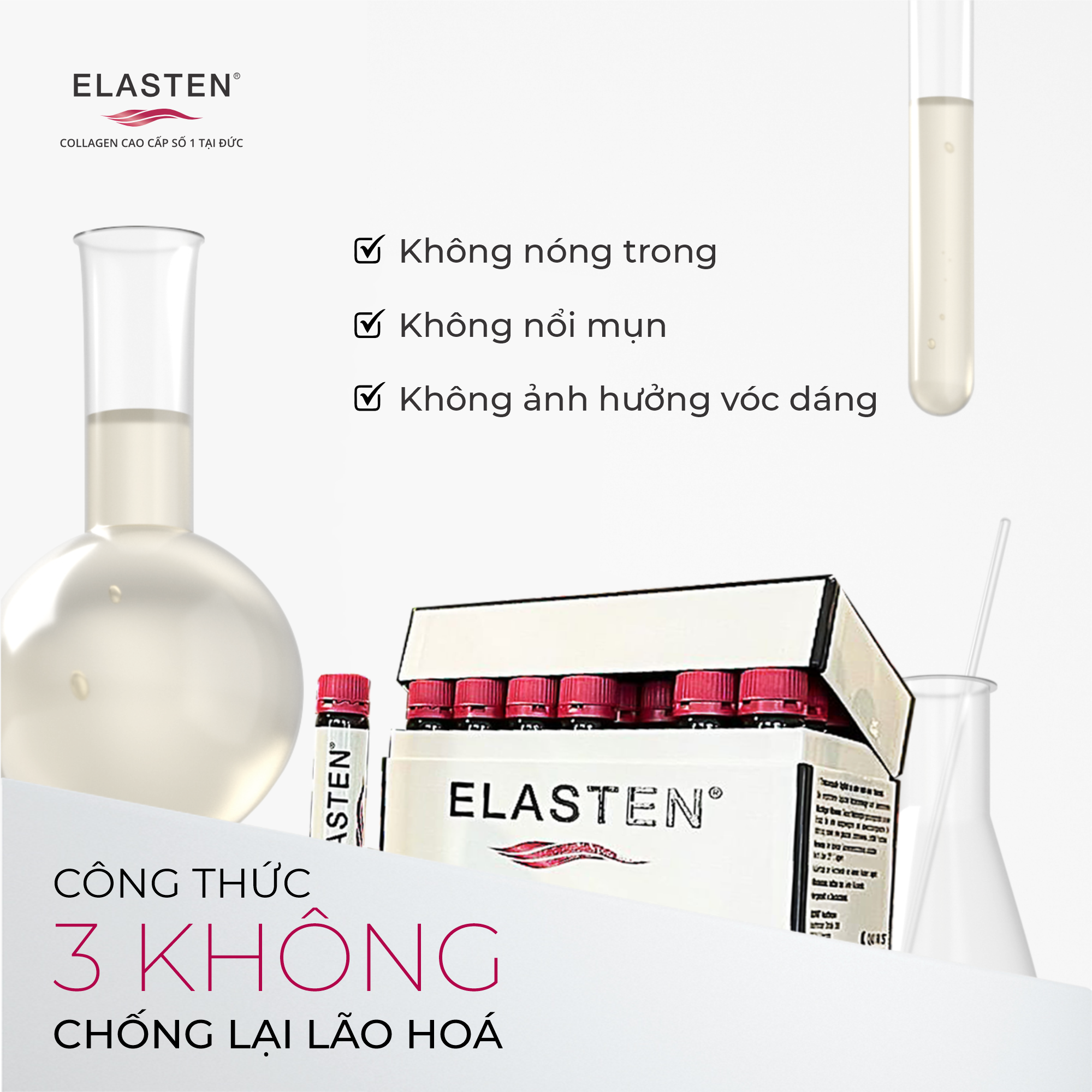 Bộ 7 Ống phiên bản giới hạn Collagen Elasten Giúp Da Căng Mịn, Chống Lão Hóa, Tóc Chắc Khỏe - Collagen Số 1 Tại Đức