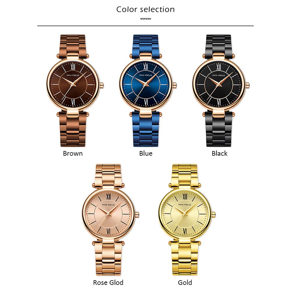 Đồng hồ đeo tay thời trang nữ MINI FOCUS dây đeo bằng thép không gỉ, chống nước 3ATM