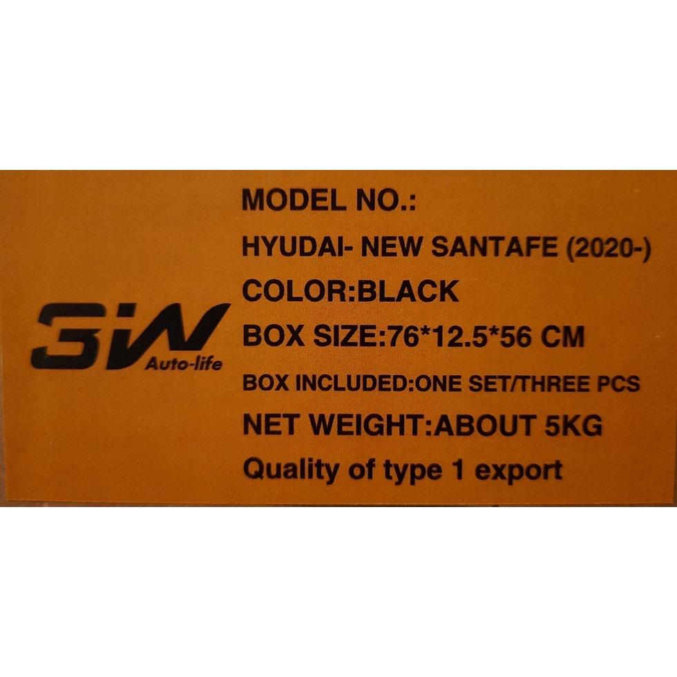 Thảm lót sàn xe ô tô Hyundai SantaFe 2019-đến nay Nhãn hiệu Macsim 3W chất liệu nhựa TPE đúc khuôn cao cấp - màu đen