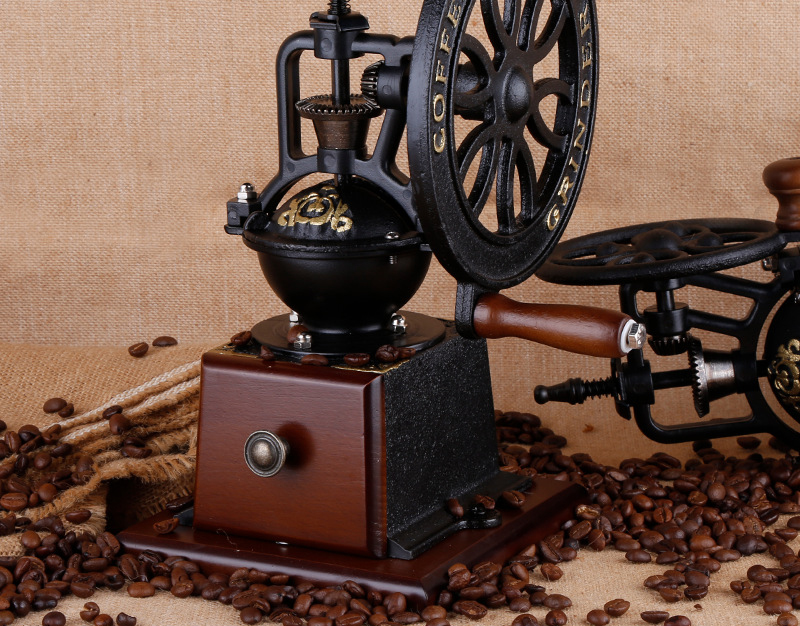 Cối Xay Cà Phê Gang Đúc Loại Cổ Điển Cao Cấp - Vintage Manual Coffee Grinder