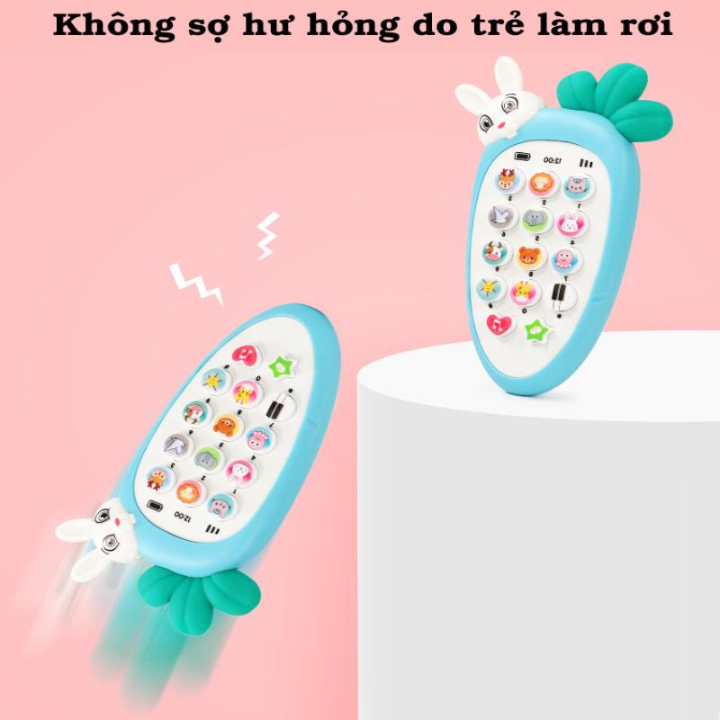 Điện thoại đồ chơi có nhạc phát sáng, an toàn cho bé giúp phát triển khả năng âm nhạc - Củ cải cam