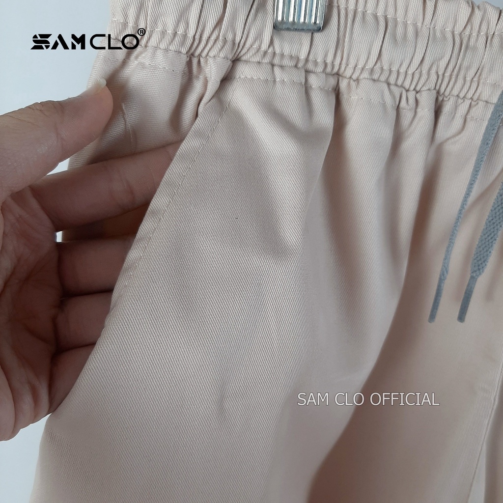Quần đùi SAM CLO - Quần short Kaki nam nữ túi hộp phối dây dáng suông ống rộng  - M