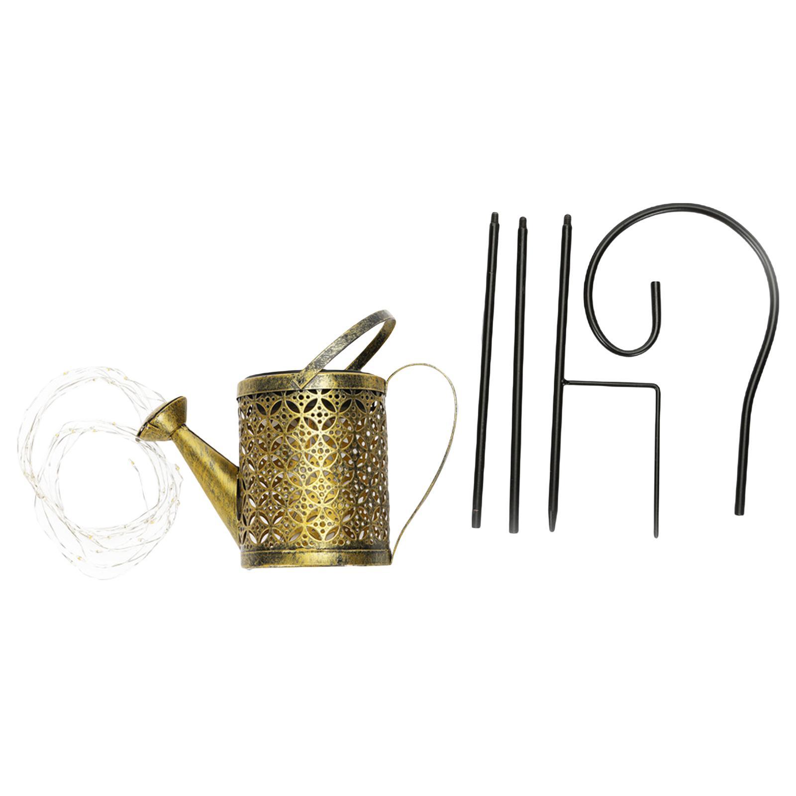 Outdoor Solar Watering Can with Lights for Patio Decoration