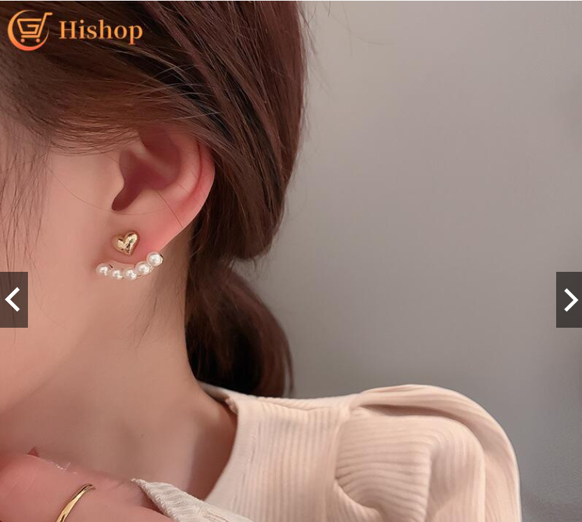 Khuyên Tai Hình Trái Tim Đính Hạt Ngọc Trai Thanh Lịch