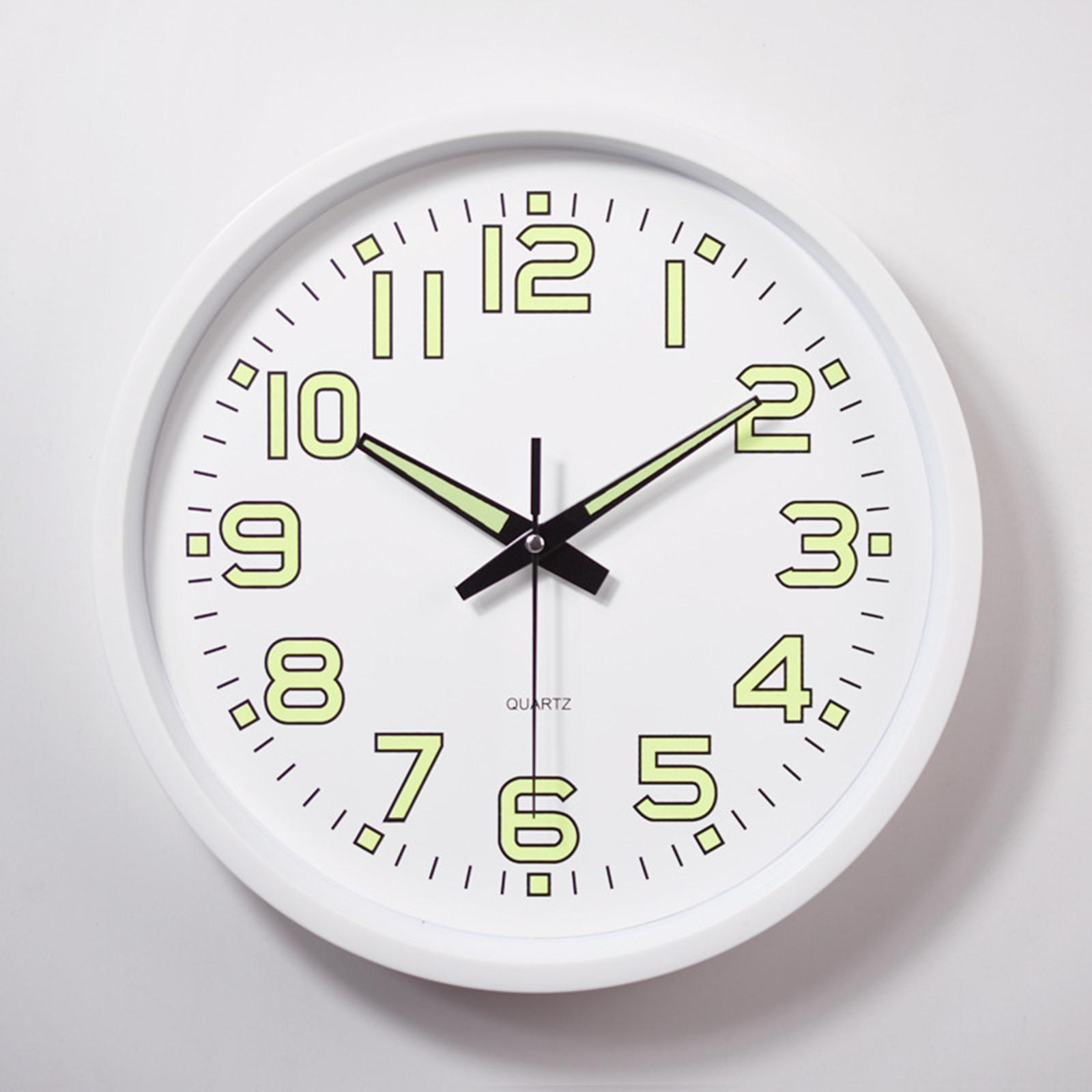12 Inch Luminous Wall Clock Night Lights Round Wall Clock Easy to Read for Living Room and Bedroom