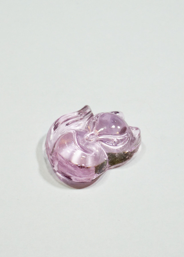 Mặt dây Hồ Ly thân thiện đá Topaz hồng Tình Duyên - mạng Hỏa