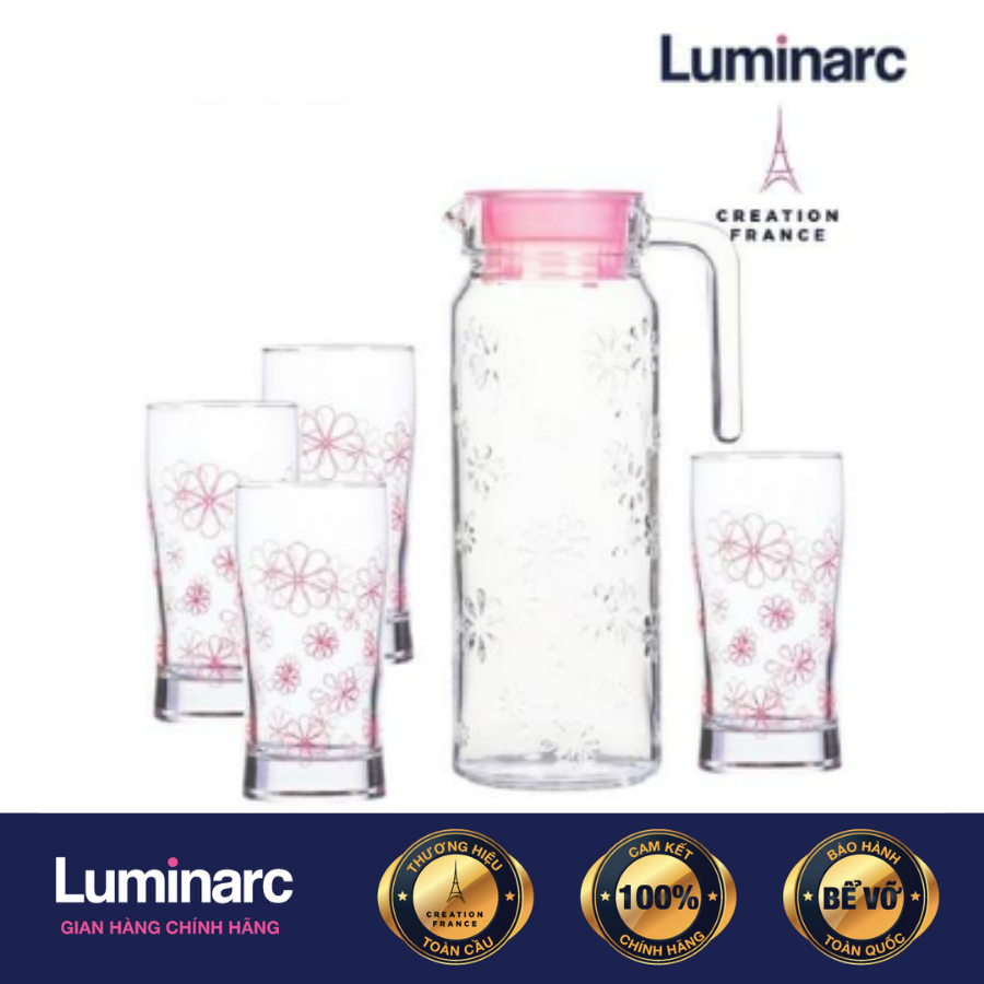 Bộ bình ly thuỷ tinh 5 món Luminarc Funny Flower - LUFUJ8515
