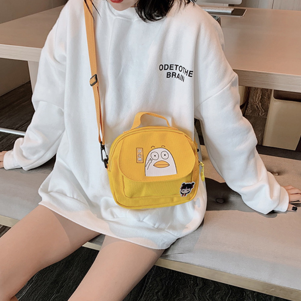 Túi Nữ Đeo Chéo Mini, Hình thú vui nhộn, Vải Canvas siêu bền