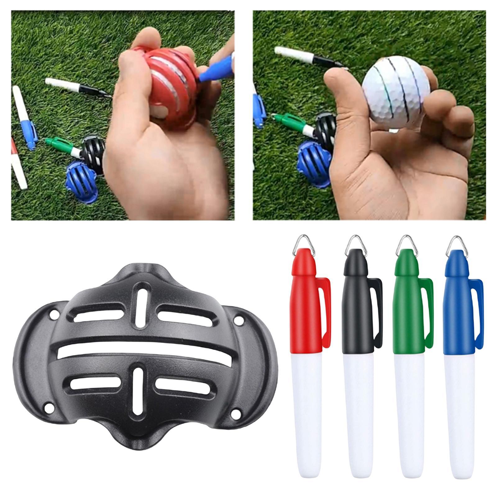 Sports Alignment Golf Ball Marker Line Tool Drawing Liner Set w/ 4 Pens
