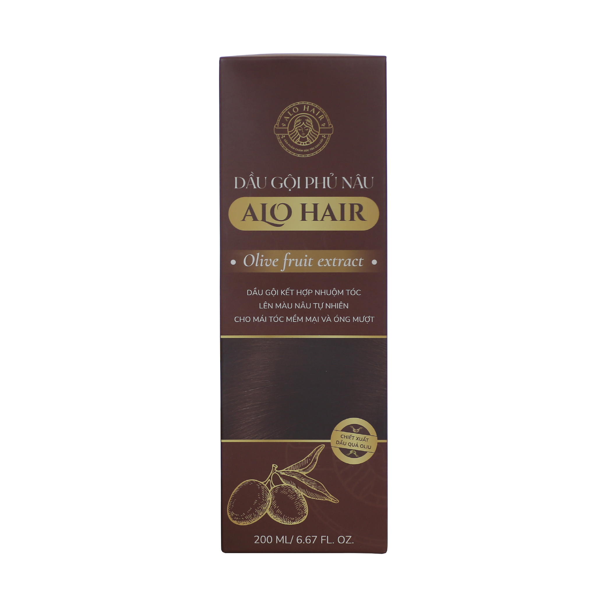 Dầu Gội Phủ Bạc Alo Hair 200ml, Dầu Gội Nhuộm Tóc Thảo Mộc Giúp Phủ Bạc Đen Tóc, 100% Thảo Dược Thiên Nhiên