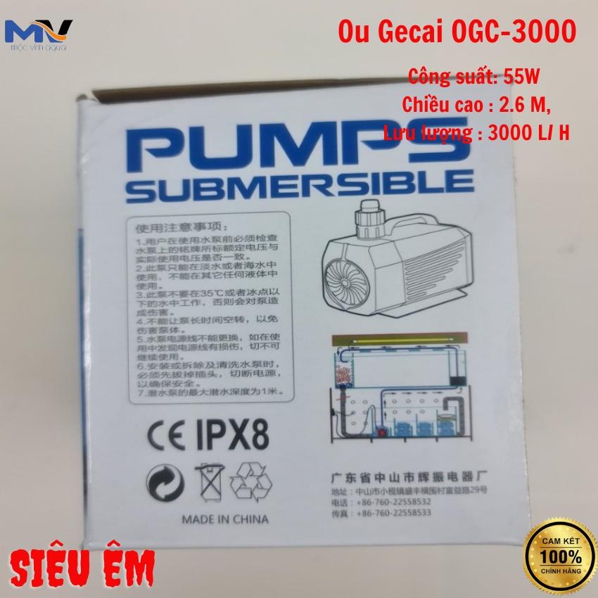 Máy bơm nước bể cá Ou Gecai OGC-3000 công suất 55w-lưu lượng 3000l/h siêu êm | CỬA HÀNG CÁ CẢNH MỘC VINH AQUA