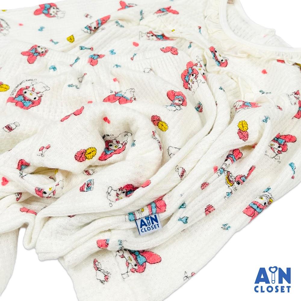 Bộ quần áo Dài bé gái họa tiết Thỏ My Melody Trắng thun cotton - AICDBGKFGBQN - AIN Closet