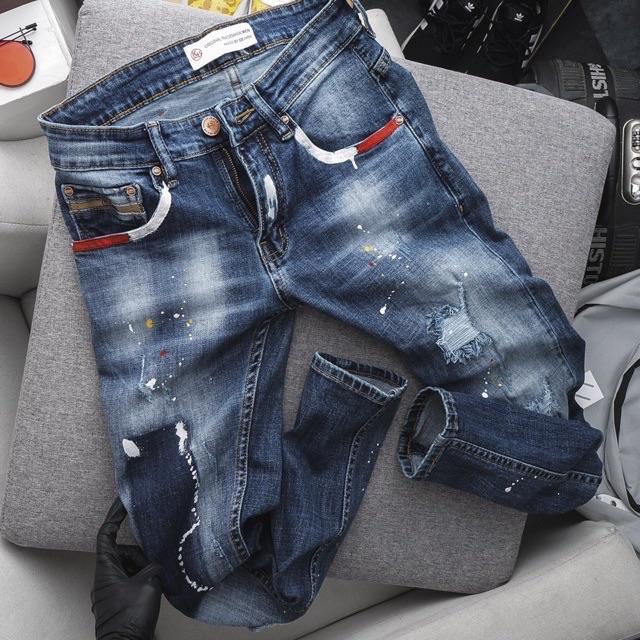 Quần Jean Nam cao cấp vảy sơn - co giãn
