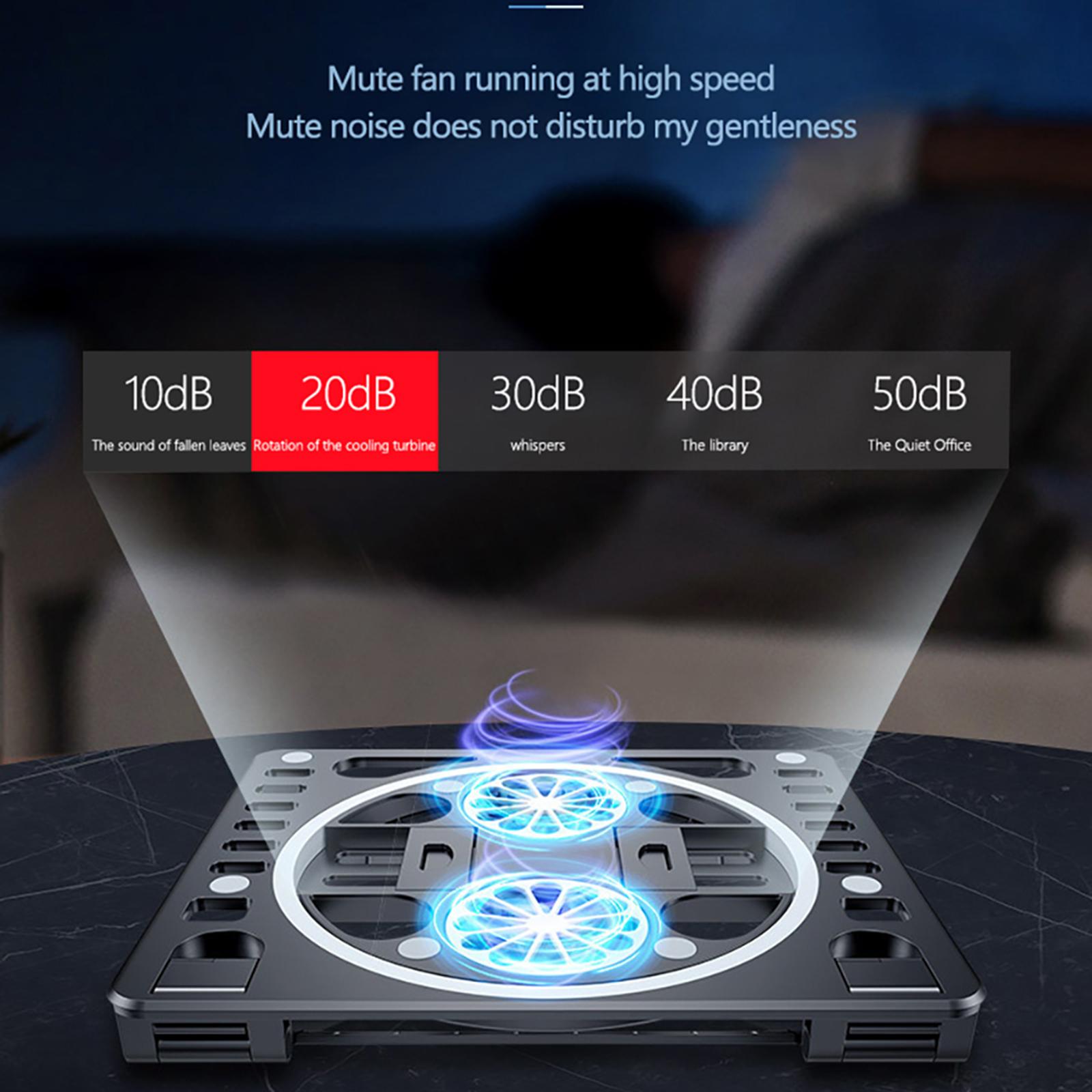 Laptop Cooling Pad with 2 Quiet Fans Light-Weight Cooler Stand for Notebook