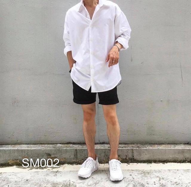 SM002 - ÁO SƠ MI Nam Nữ Basic VN CLO