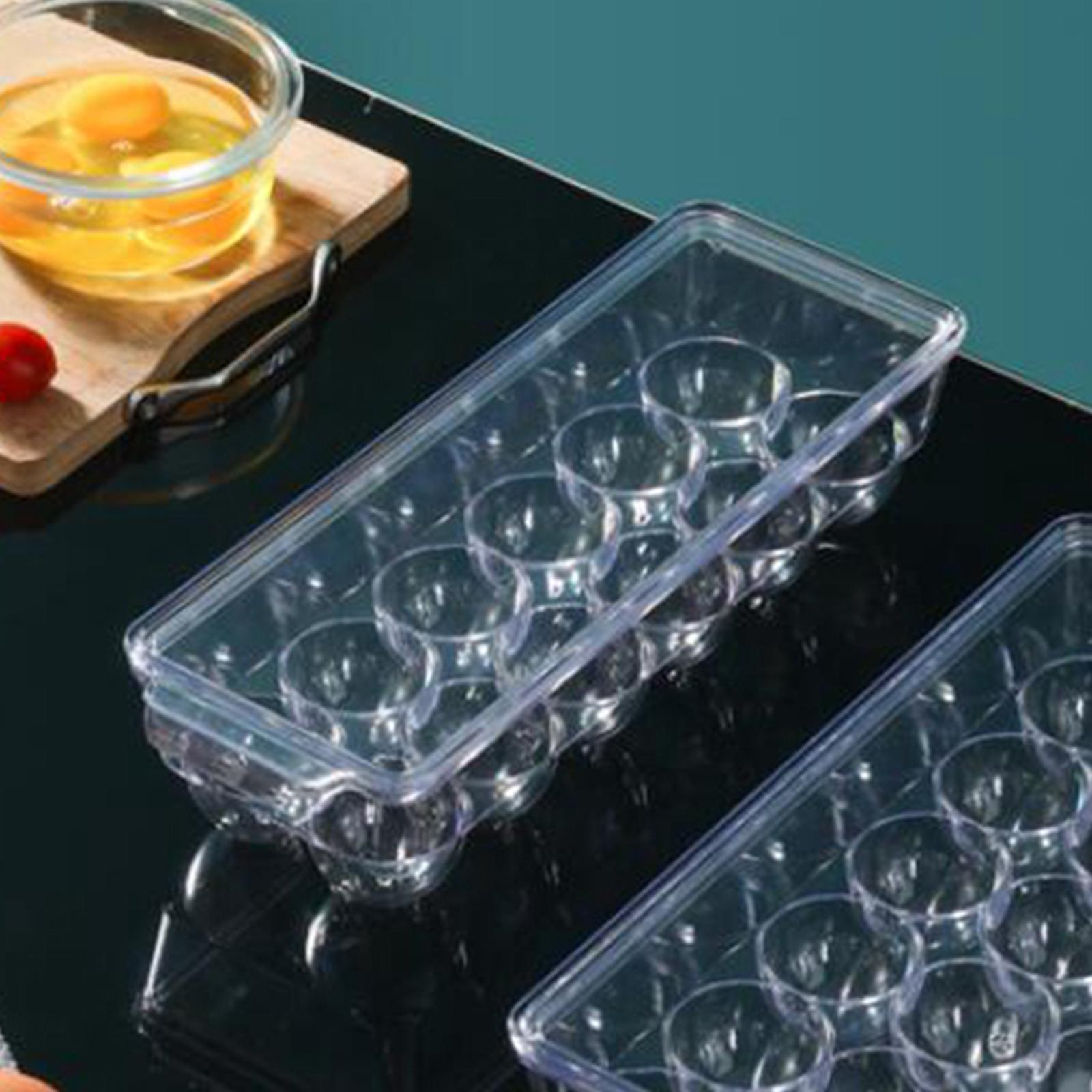 Egg Holder Tray, Egg Tray with Lid, Egg Holder Storage Tray Transparent Save Space Refrigerator Egg Organizer, Eggs Container, for Kitchen