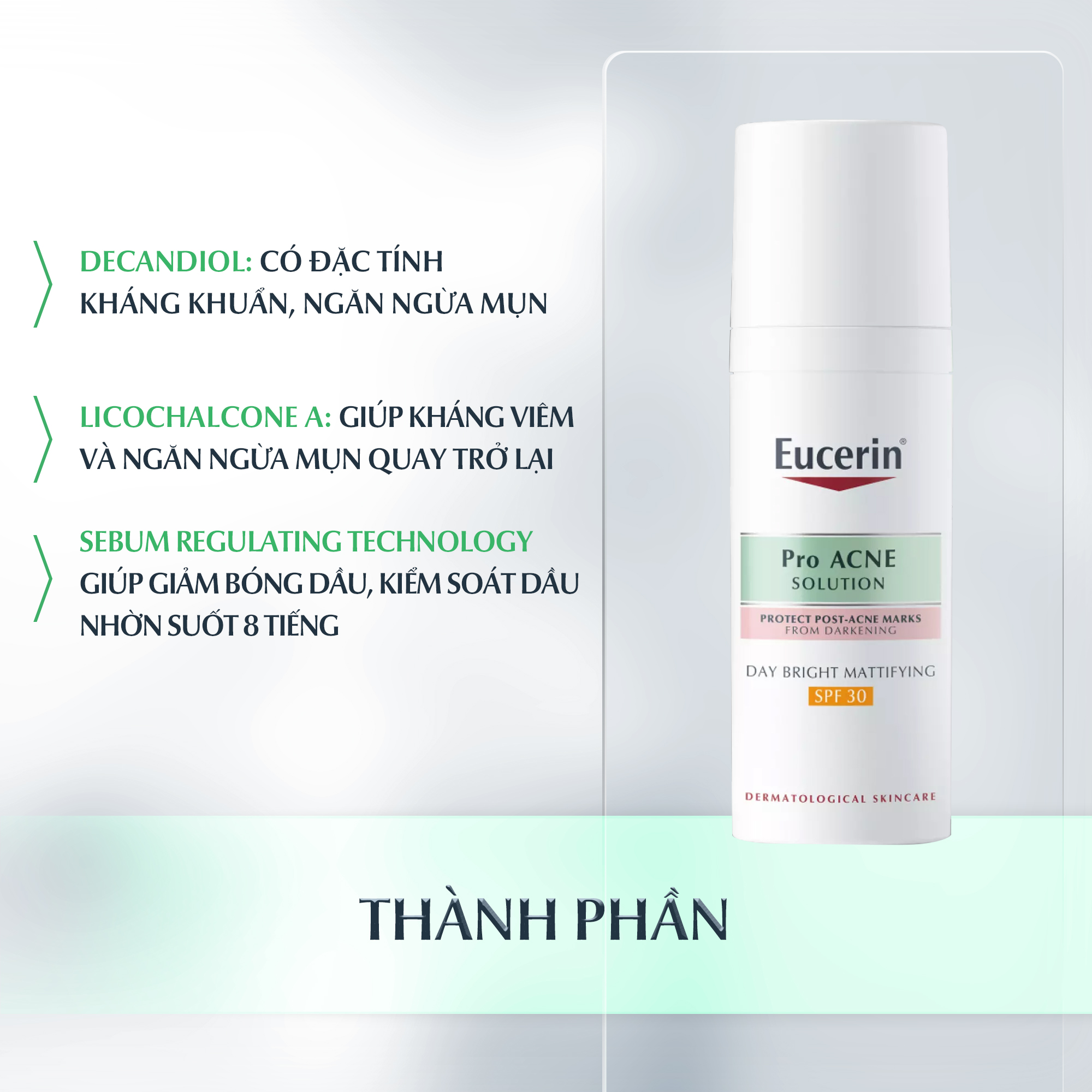 Kem dưỡng giảm mụn & chống nắng Eucerin Day Bright Mattifying SPF30 50ml