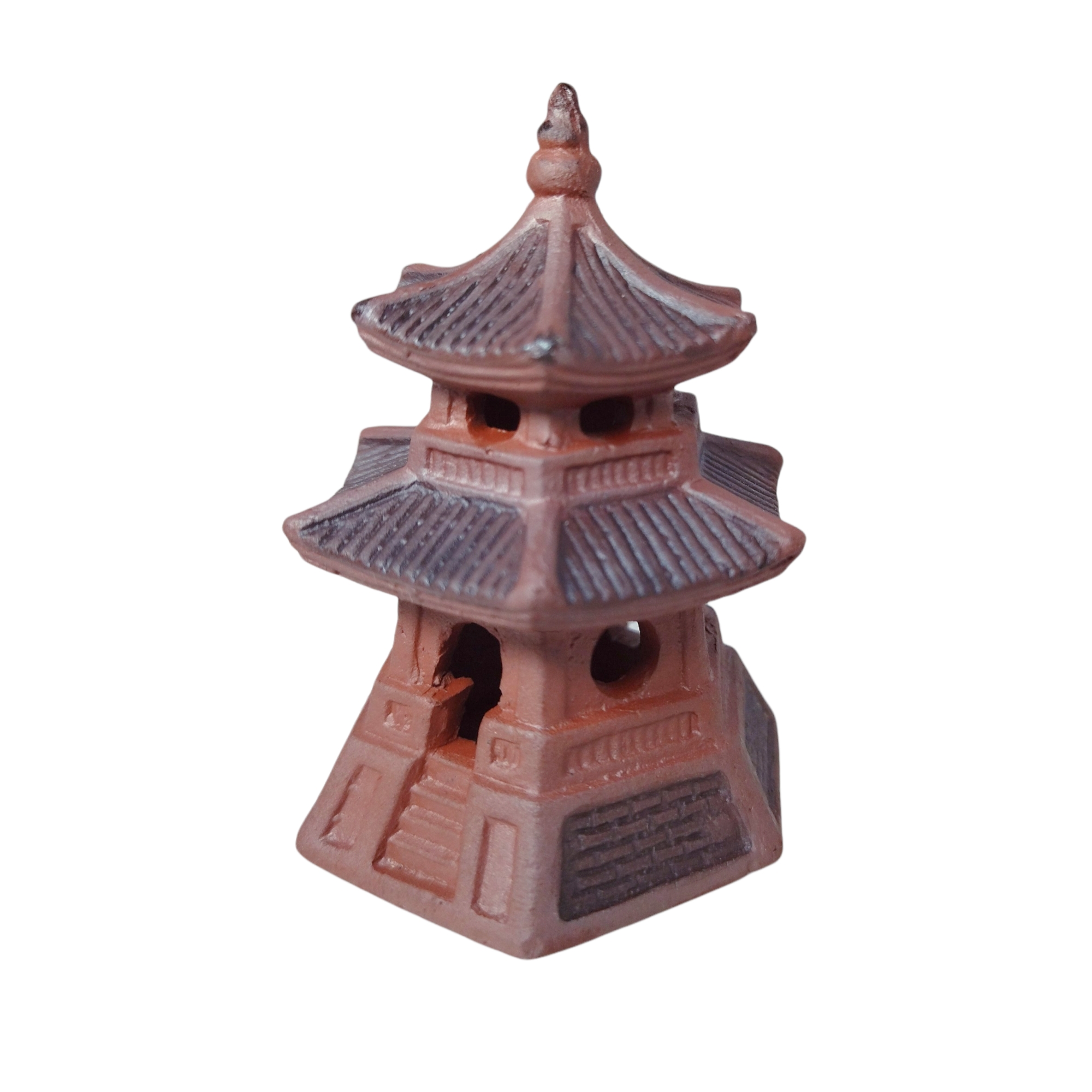 Tháp Lục Giác Gốm Bát Tràng Trang Trí Tiểu Cảnh, Sân Vườn, Decor Non Bộ, Bể Cá, Cây Cảnh Bonsai - Tinh Tế, Bền Đẹp