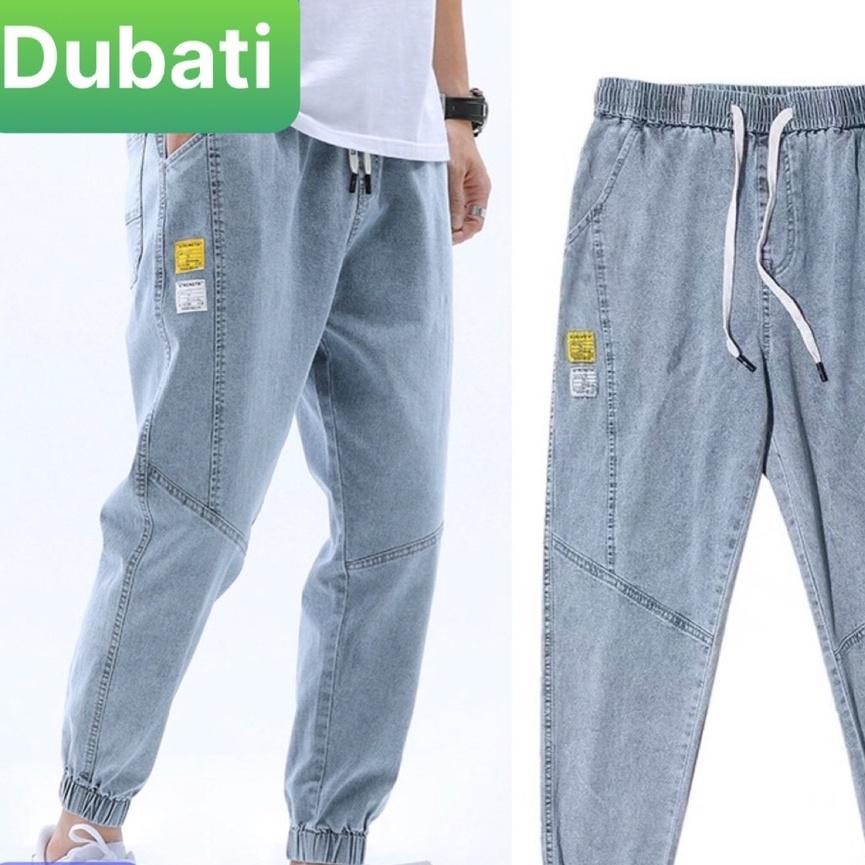 Quần Jogger Jeans Nam Túm Gấu Xanh Lưng Dáng Suông Phong Cách Unisex- DB 57- DUBATI FASHION