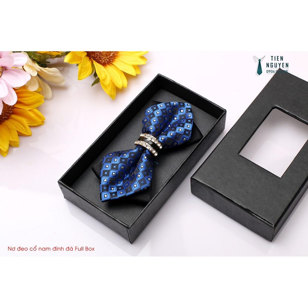 Nơ chú rể, MC, ca sỹ - Nơ cánh nhọn cao cấp đính đá Full box